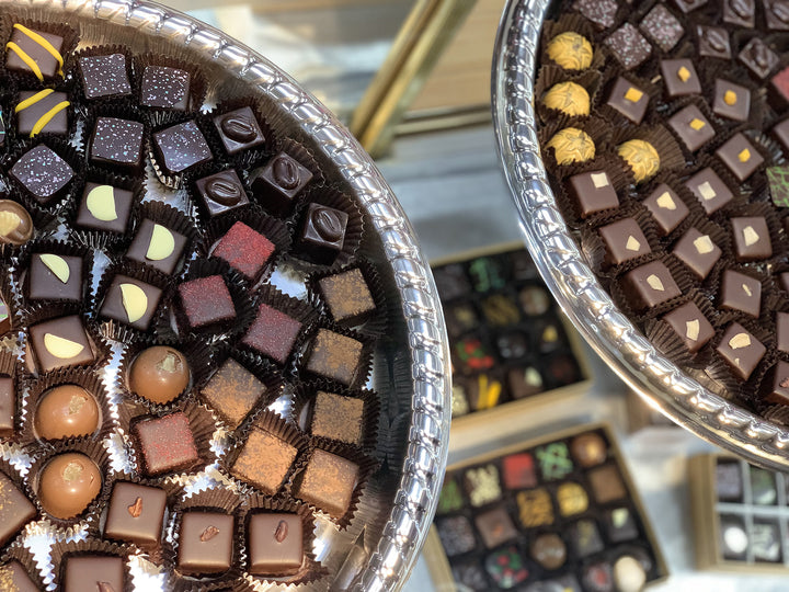Select your own bonbon, truffle and caramel selection when you stop in our shop. All are on display...and you get to choose!